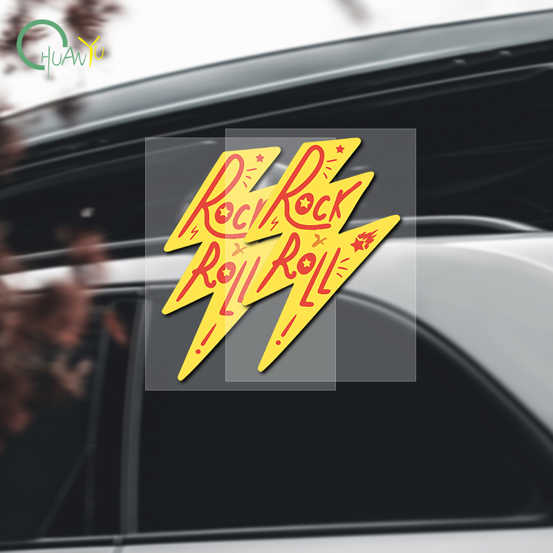 Unique Lighting Decor - Rock Lightning Araba Çıkartması Müzik Sembolü