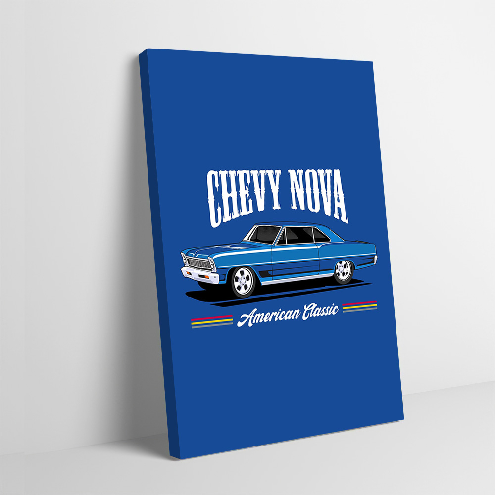 Nova Decor & Lighting Vase - Chevy Nova Klasik Arabalar Baskı Posteri
