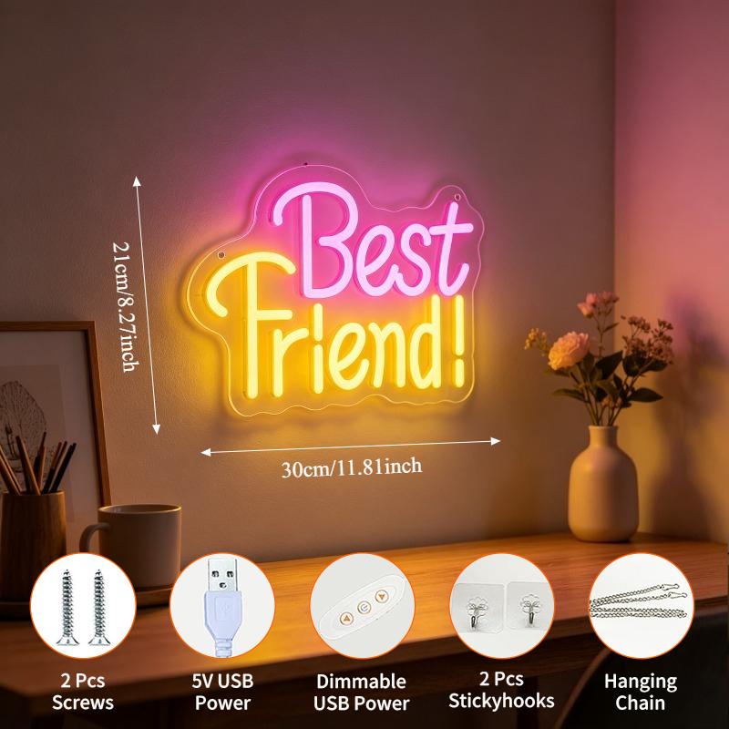 En İyi Arkadaş Neon Işık Tabel - Bedroom Lighting Decor Ideas incelemesi ve fiyatı