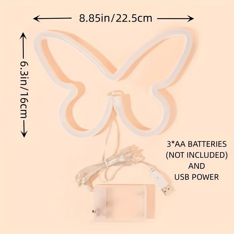 LED kelebek neon ışıkları, USB - Foyer Lighting Wall Decor incelemesi ve fiyatı